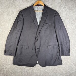 Samuelsohn Colombo Icewool 150's Wool Garner Dark Gray Suit Jacket Size 48L READ